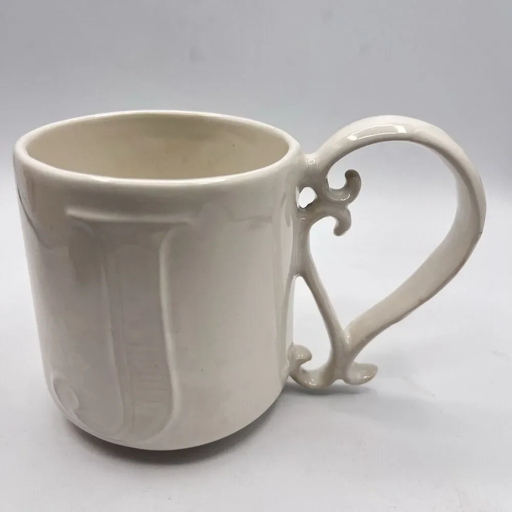 Pottery Barn A-Z Alphabet Mug Embossed Texture 